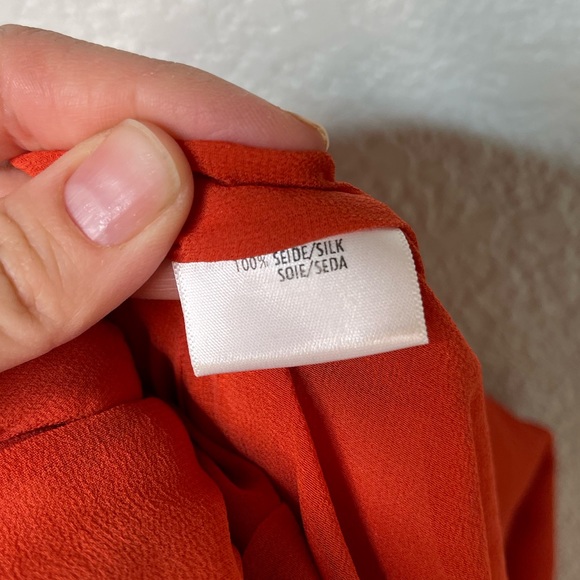 Escada Wedding Guest Dress 100% Silk Cocktail Formal Strapless Orange Size 40 - Picture 6 of 13